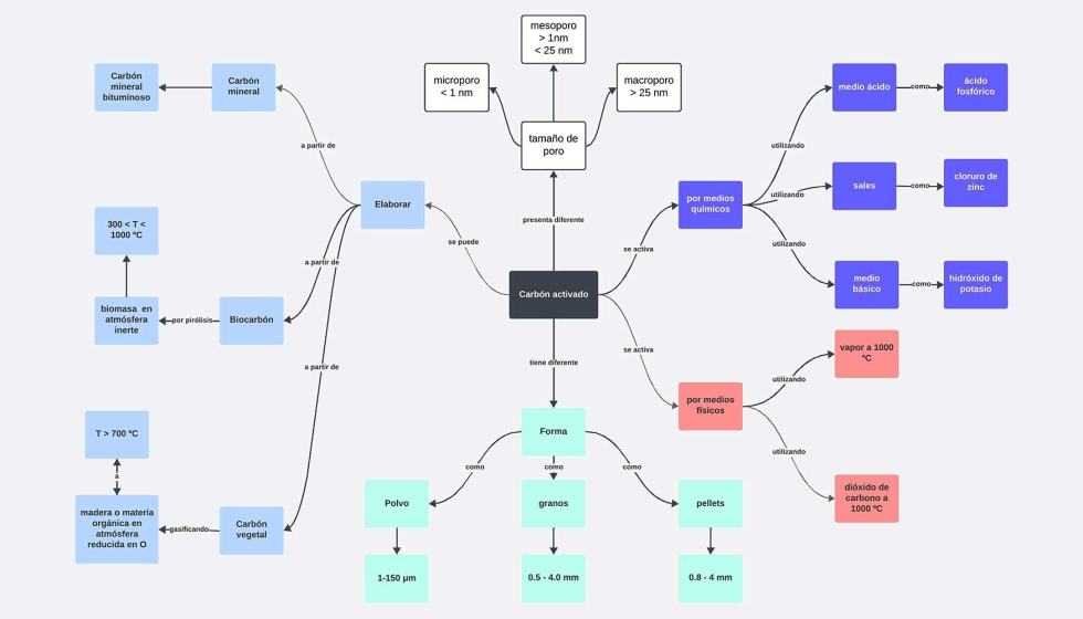 Figura 2. Mapa conceptual del carbn activado