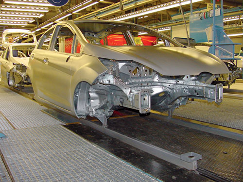 Carrocera del Ford Fiesta, compuesta de piezas simuladas en Ford utilizando el software de AutoForm