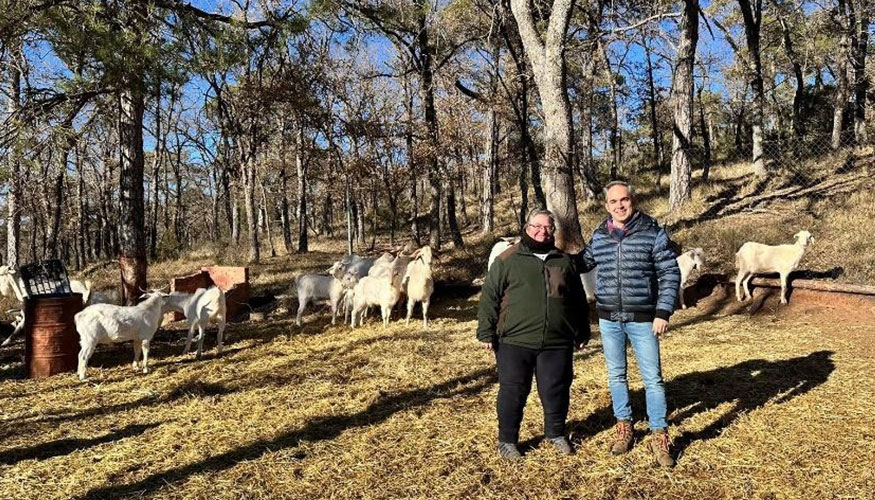 Visita de Rodrigo Fernndez Alcalde, delegado de Agricultura, Ganadera y Desarrollo Rural en Cuenca, a la explotacin de Soledad Magn Carrasco...