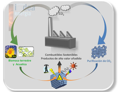 Figura 1. Esquema de un proceso global de valorizacin de CO2 (Fuente: Instituto Imdea Energa)