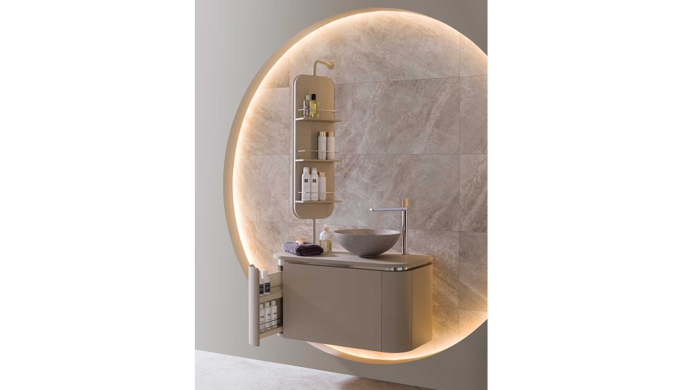 Mueble Forma en acabado Almond ms lavabo Slender de Noken