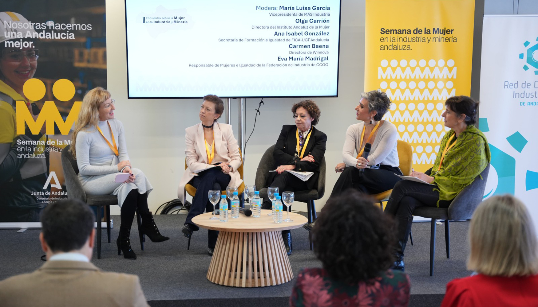 Mara Luisa Garcia, vicepresidenta de MAS Industria; Olga Carrin, directora del Instituto Andaluz de la Mujer; Ana Isabel Gonzlez...