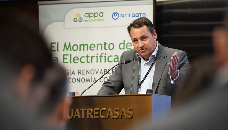 Santiago Gmez, presidente de Appa Renovables, durante la presentacin del informe en un acto celebrado en Madrid el 30 de enero de 2025...