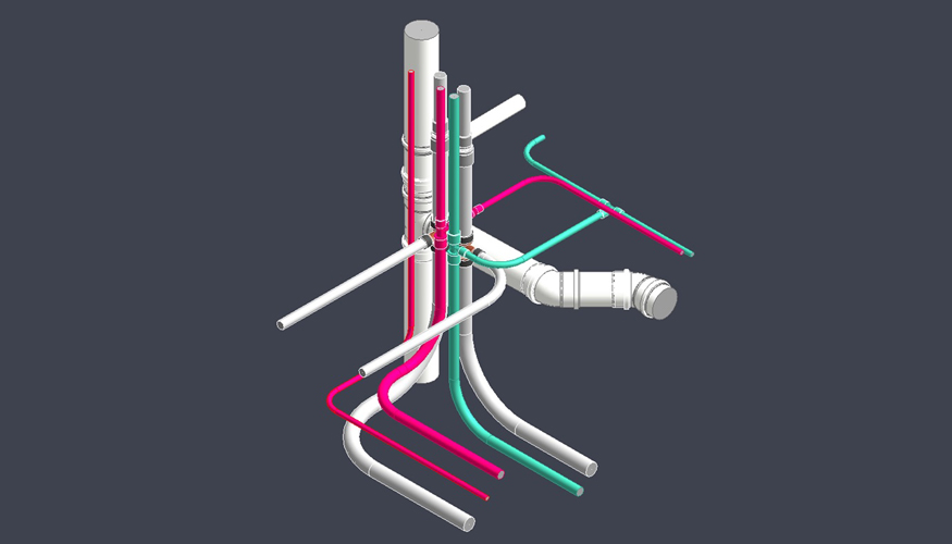 Ejemplo de sistema de conducciones Rehau en BIM