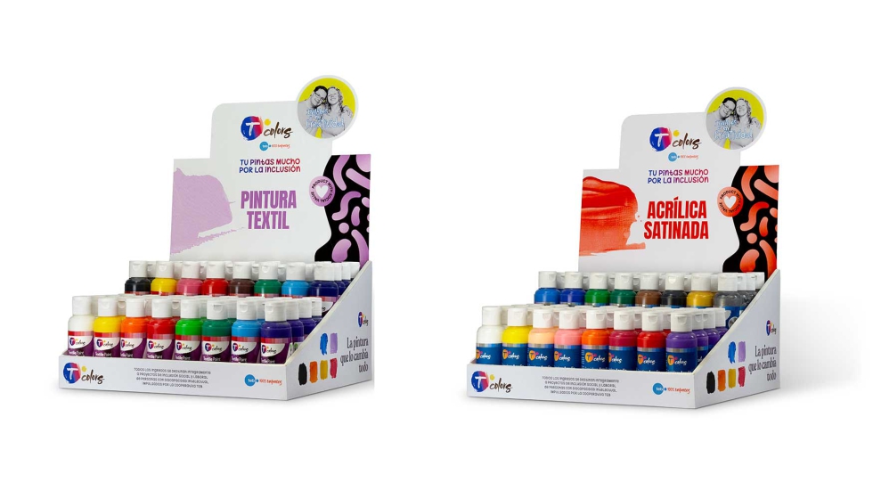 Los nuevos displays de pintura Textil y pintura Acrlica Satinada de TColors