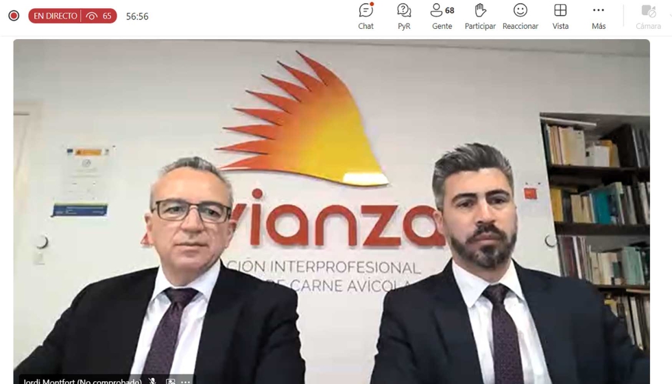 Josep Sol y Jordi Montfort, presidente y secretario general de Avianza, en un instante del webinar sobre sostenibilidad del sector...