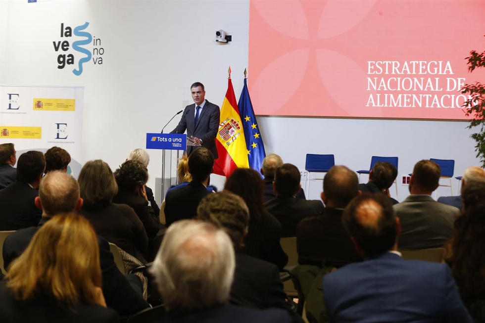 El presidente del Gobierno, Pedro Snchez, interviene en la presentacin de la 'Estrategia de Alimentacin de Espaa'...