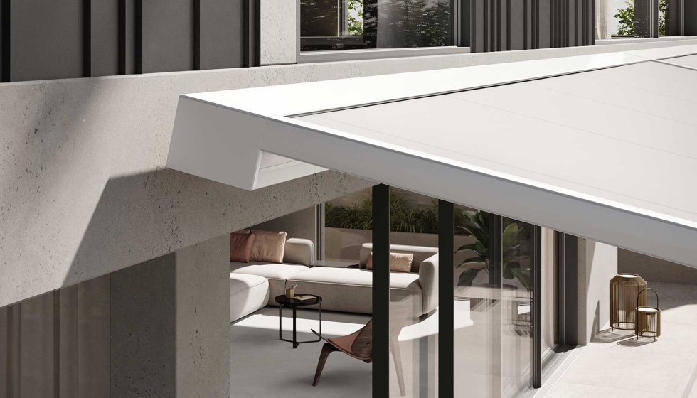 A integrao perfeita do estilo prgola na fachada da casa. Foto: markilux