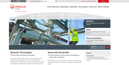 Nueva web de la filial espaola de Veolia Water Solutions & Technologies