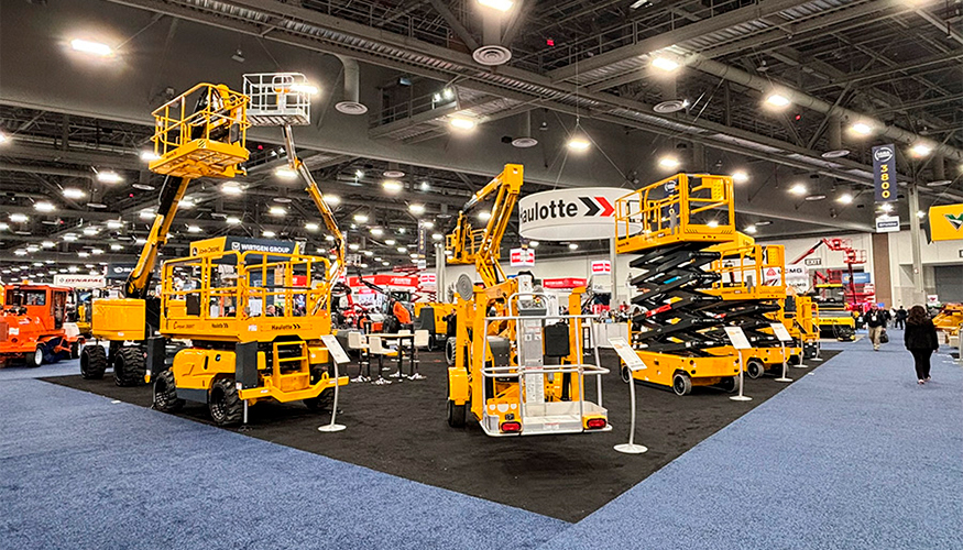 Stand de Haulotte North America durante el ARA Show en el Centro de Convenciones de Las Vegas