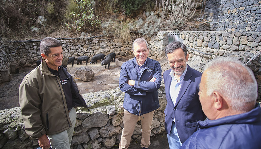 Visita de Valentn Gonzlez, consejero de Sector Primario del Cabildo de Tenerife, a una explotacin de porcino de la isla...