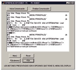 Figure 2: Communication interface. PC-Robot