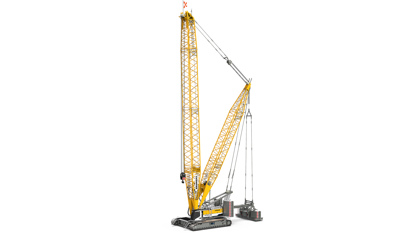 Liebherr presenta en la Bauma por primera vez la gra sobre cadenas LR 1300 SX de 300 toneladas en versin Unplugged a batera...