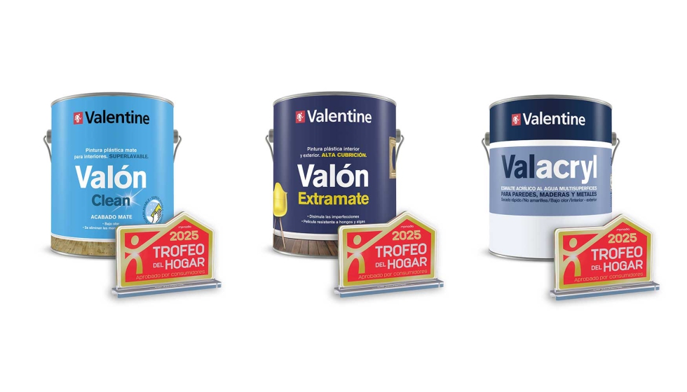 Valn Clean, Valn Extramate y Valacryl Mate, los tres productos CIN Valentine premiados