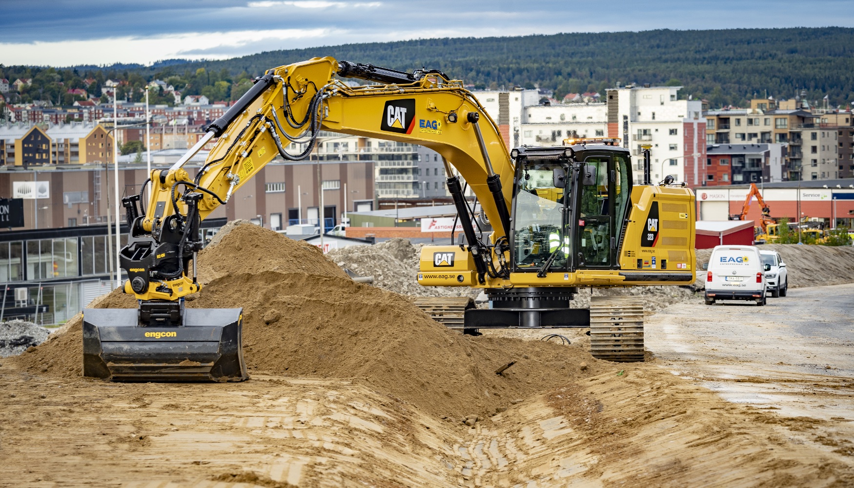 Soluciones Engcon en excavadora Caterpillar