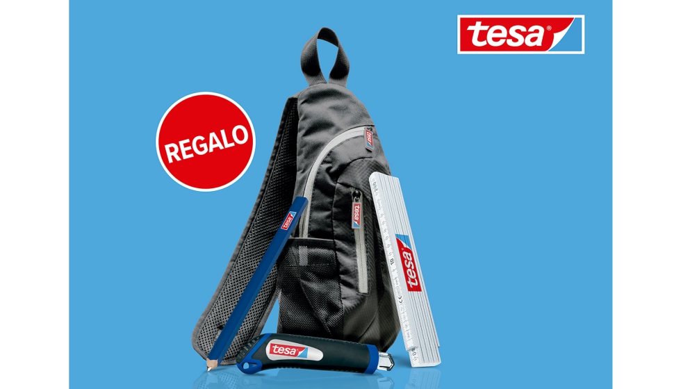 Mochila tesa con un kit de carpintero, obsequio que recibieron los visitantes al stand que realizaban un pedido bajo las condiciones de la promocin...