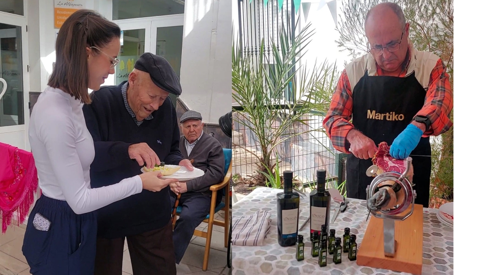 Voluntarios preparando el desayuno molino