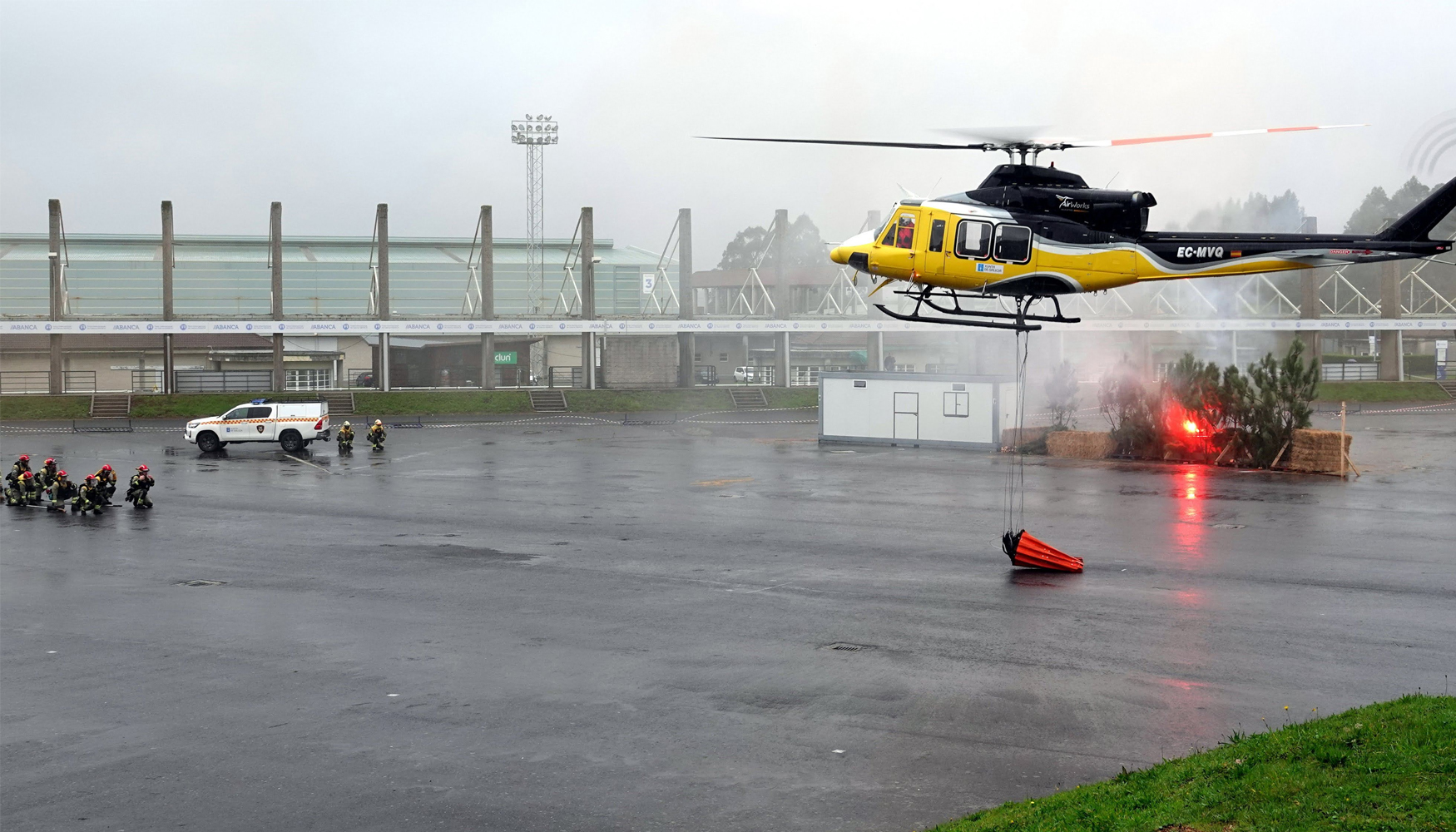 Simulacro de extincin de incendios en Sedexpo 2023