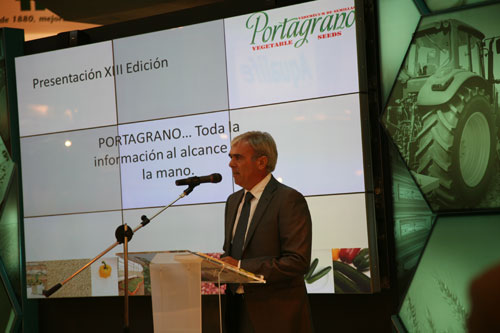Presentacin de Portagrano en el stand de la Fundacin Cajamar, en Fruit Attraction