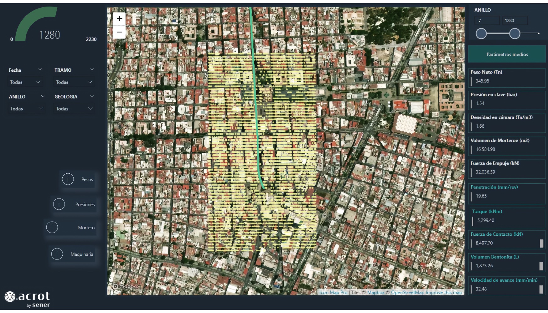 Figura 6. Integracin datos InSAR procesados y proporcionados por Detektia, en plataforma AcrotDigital. Fuente: Sener...