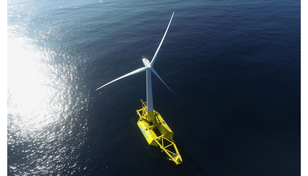 Un aerogenerador flotante suministra electricidad verde a la red espaola...