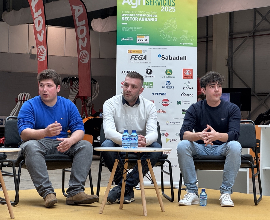 Los agroinfluencers Marc Guilany (@marcosgt9), Jordi Majs (@jordiimajos) y Javier Duque (@duquitoo_)