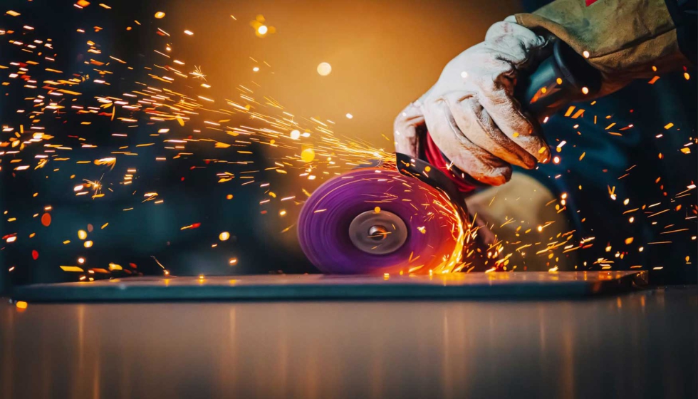 Trabajar con abrasivos Cubitron 3 genera significativamente menos energ�a de ruido en el lugar de trabajo. Foto: 3M