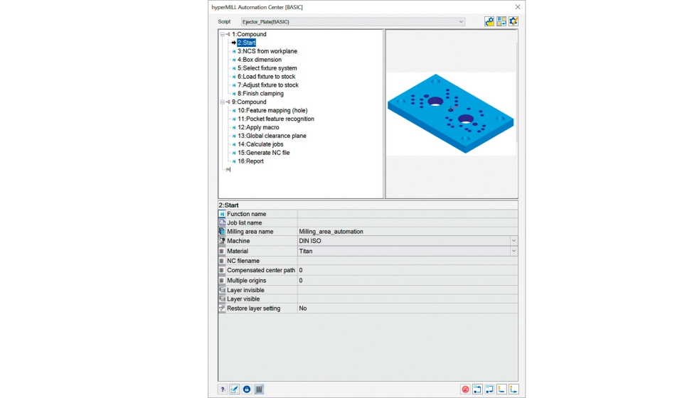 Las funciones bsicas de hyperMILL AUTOMATION Center permiten llevar a cabo pequeos proyectos de automatizacin para componentes prismticos...