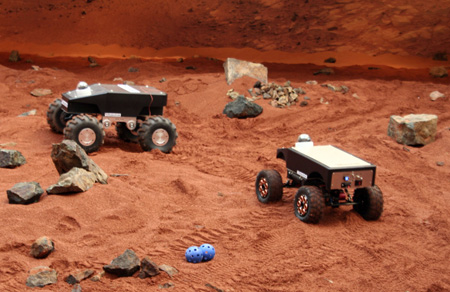 En la jornada se realizaron demostraciones de robots en el terrario marciano de GMV