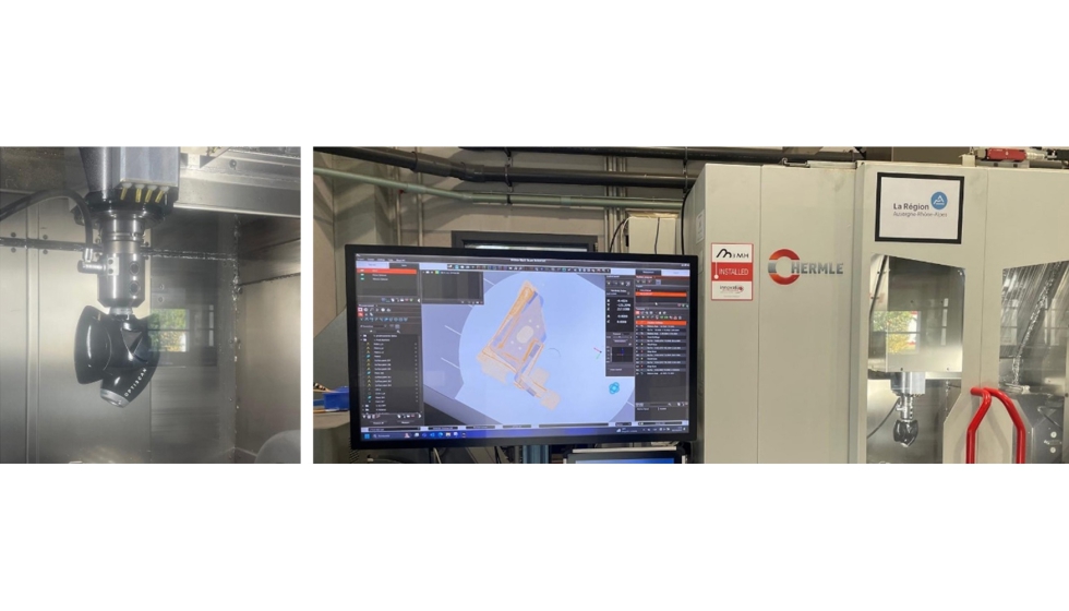 Ilustracin 2. Configuracin de sensor de escaneo Optiscan MH y software de medicin M3MH en centro de mecanizado Hermle en el CFAA...