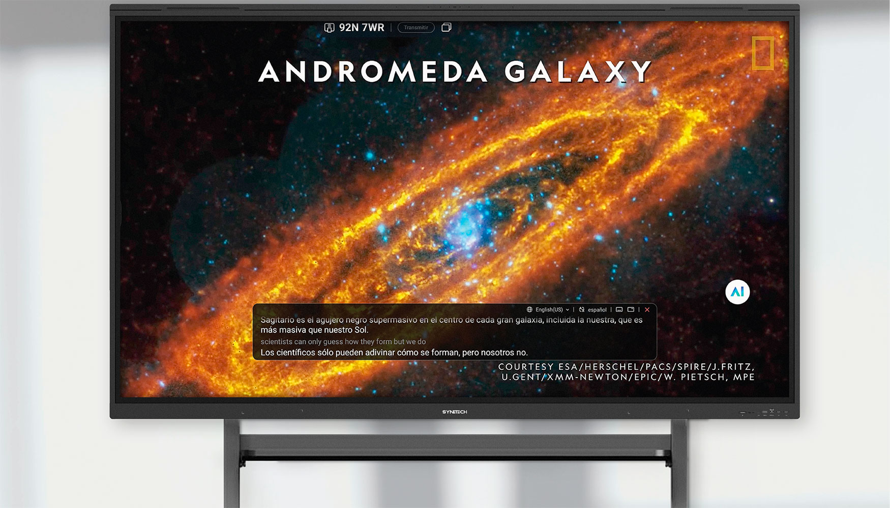 Subt�tulos Autom�ticos con IA, Pantalla Interactiva Taurus, Synetech