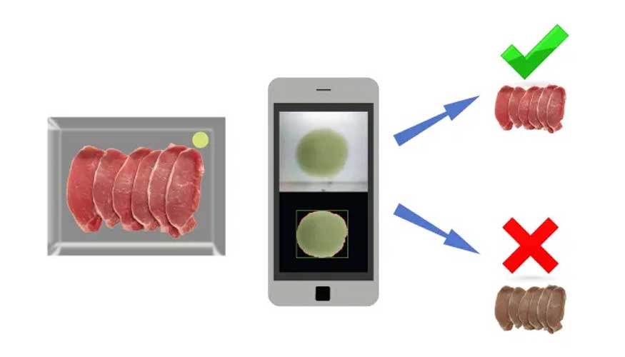 Sensor implantado en bandejas de carne...