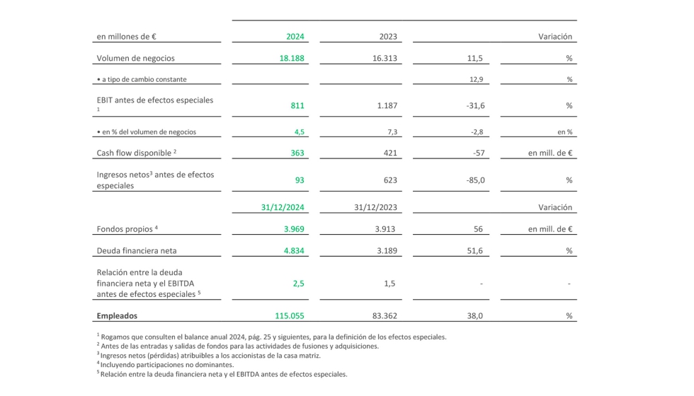 Datos financieros del Grupo Schaeffler