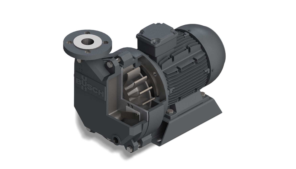 Modelo seccionado de una bomba de vaco de anillo lquido Dolphin