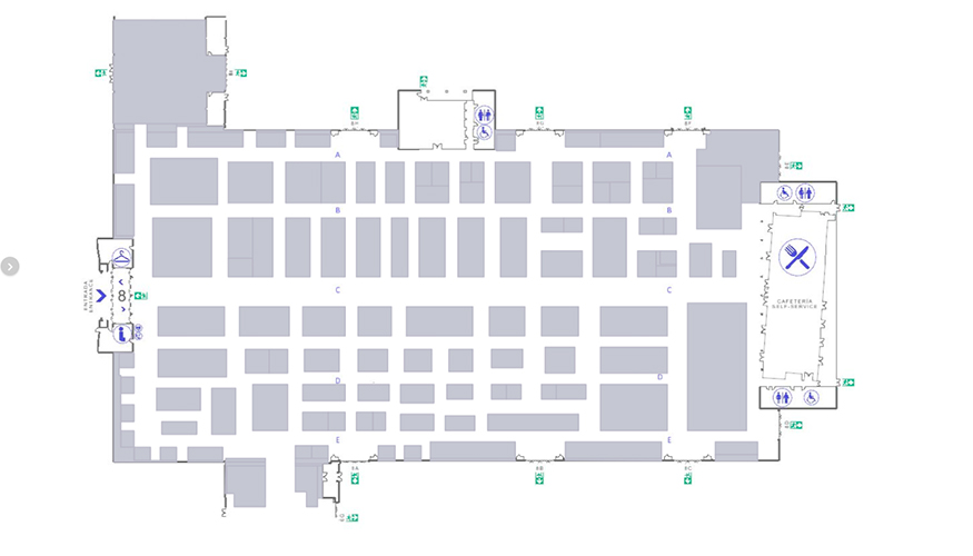 Plano del Pabelln 8, Motortec 2025. Fuente: Ifema Madrid