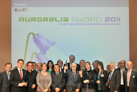 Foto de grupo de los galardonados en el Premio Auroralia