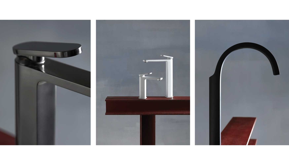 Kay es un grifo rectangular, pero su forma parece haber sido tallada en el conjunto y parece s�lida sin ser vanguardista...