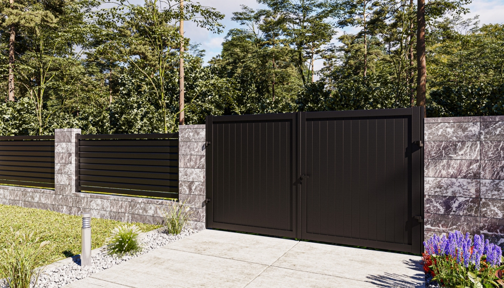 Portal DOMO abisagrado manual de dos hojas, de Grupo Indalsu