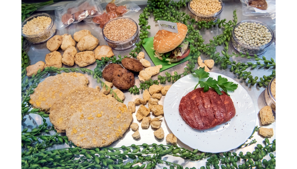 Texturizado de trigo, soja y guisantes