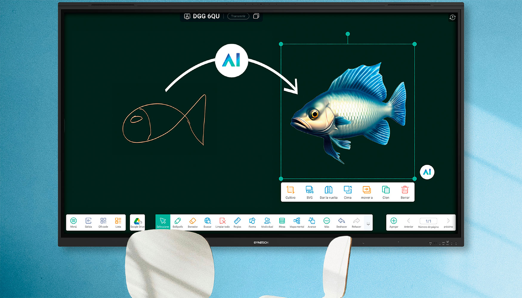 Pantalla con IA de Synetech