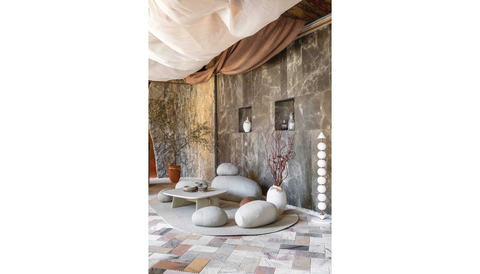 Imagen del espacio Piedra de Ibiza, por U Interior Design, en Casa Decor 2025. Foto: Amador Toril