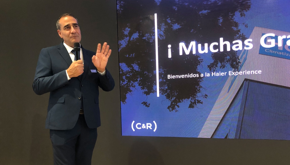 Fidel Espieira, Country Manager HVAC en Haier Europe, durante la presentacin que realizaron en la pasada edicin de C&R...