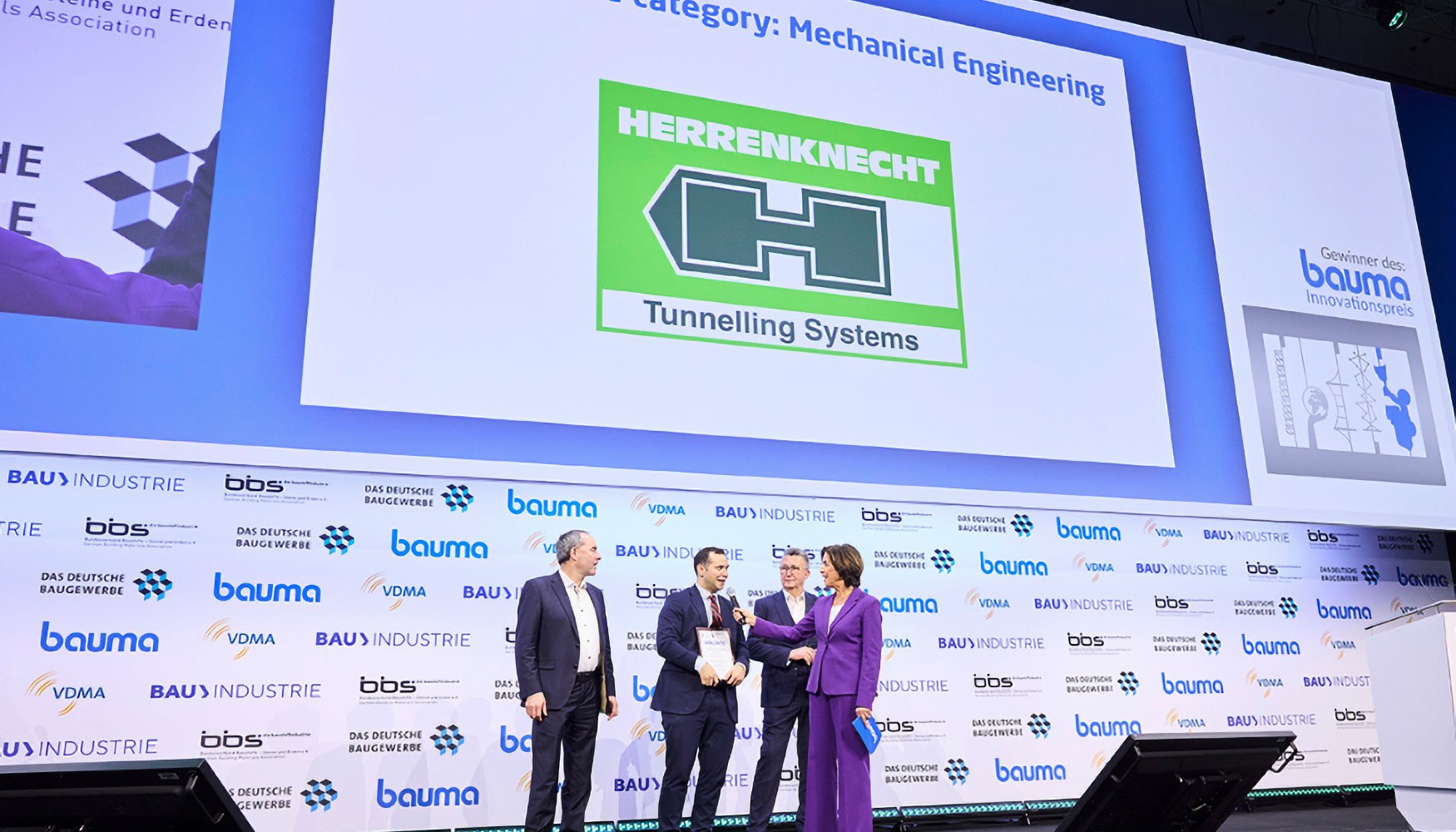 Acto de entrega del Premio a la Innovacin de Bauma 2025 a Herrenknecht