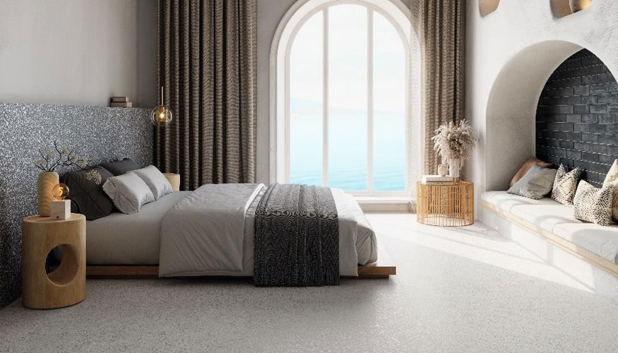 El uso de piezas en gran formato en tonos claros, por ejemplo, es una forma ideal de lograr, en los dormitorios, espacios luminosos y acogedores...