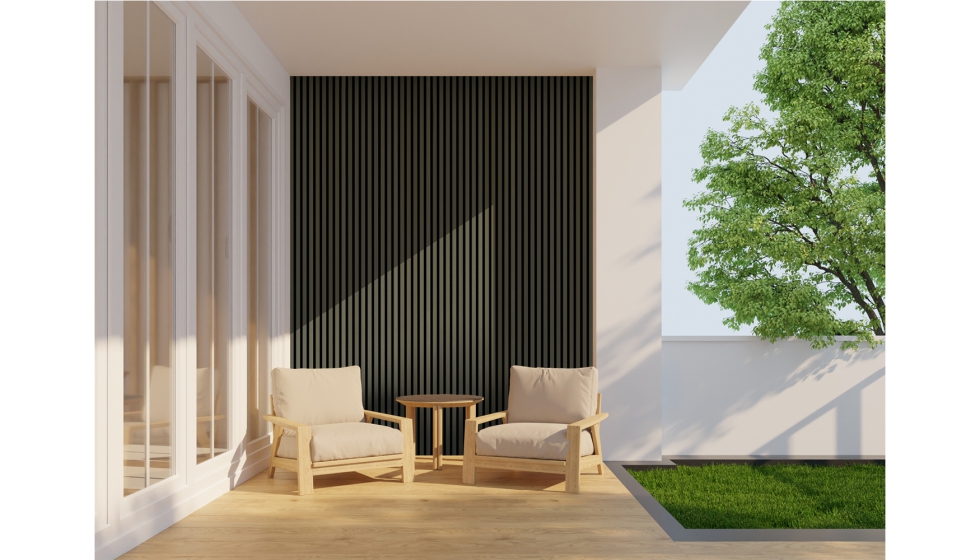 FN Neuhofer apuesta por nuevos materiales, como lamas de aluminio para paneles ac�sticos de exterior...