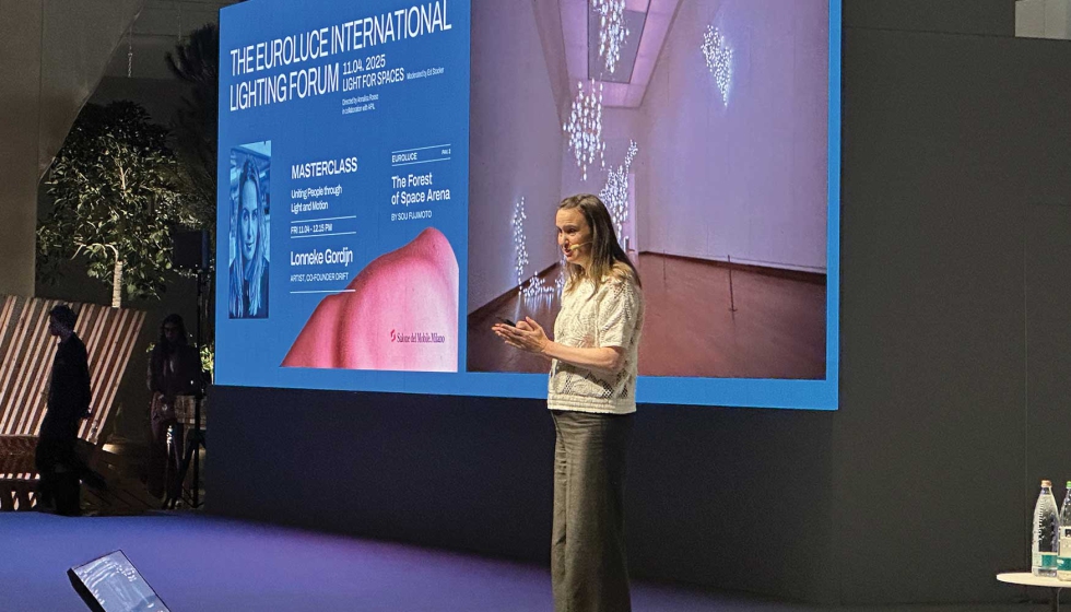 Lonneke Gordjin durante su intervencin en el gora de Euroluce