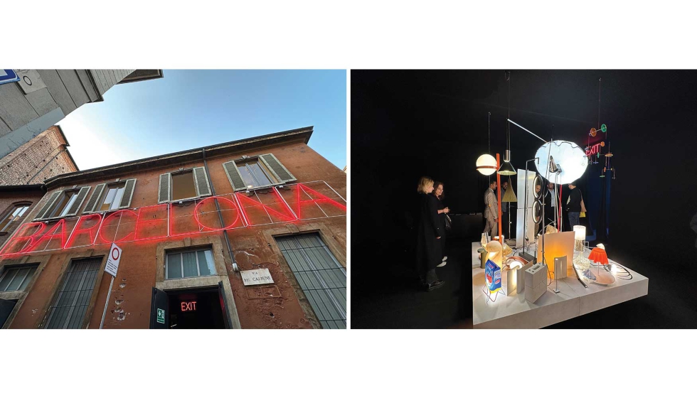 La luminaria de Barcelona (izquierda) que estuvo presente en la pasada Navidad y detalle de la exposicin con ms de 100 piezas que marcan la...