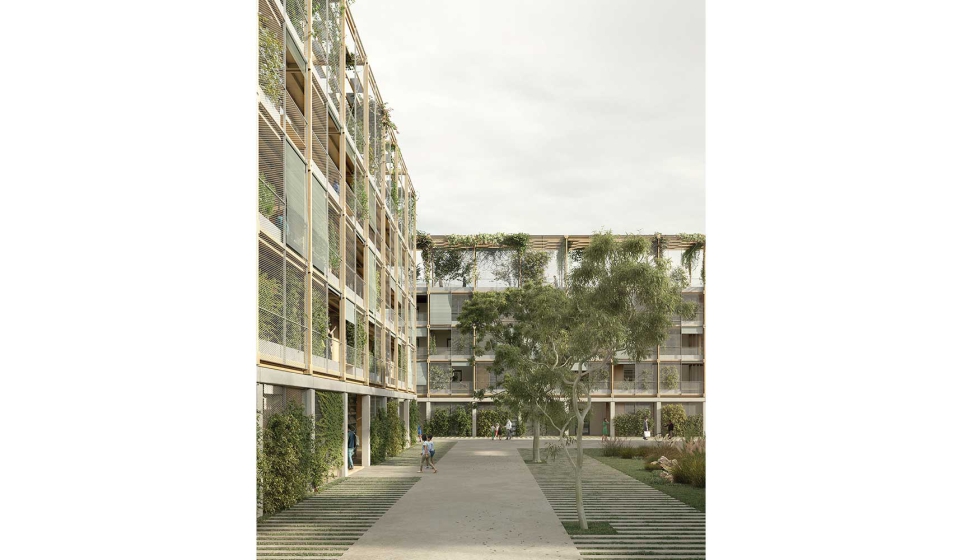 Visualizaci�n urbana de la implementaci�n del sistema 'Regenerar Barcelona'. Foto: Recuerdo Studio