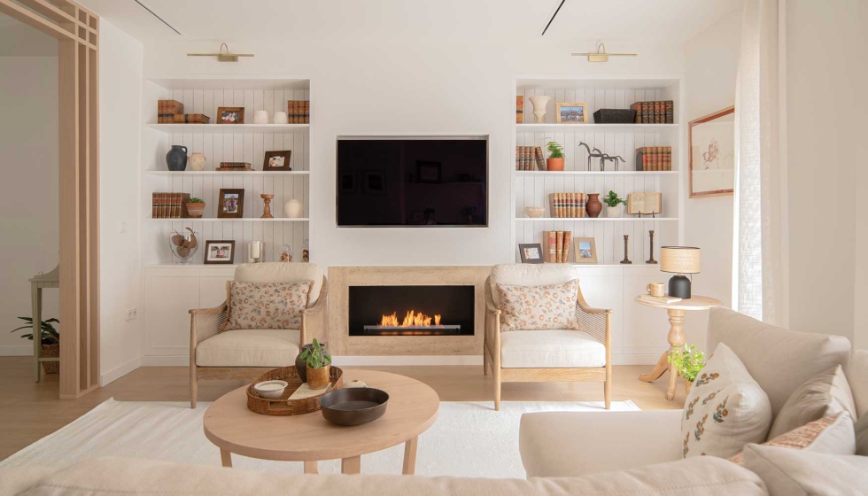 El sof� en forma de L aprovecha al m�ximo el espacio del sal�n