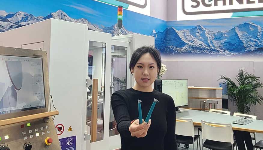 Insertos de perfil, rectificados en una Sirius NGS, presentados por la Sra. Shi